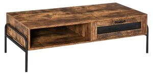 Tavolino Basso 123,8x56x38 cm in Truciolare Marrone Rustico