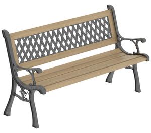 Panchina da giardino a 3 posti Vida Garden – Stile croce, per esterni e in legno