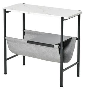 Tavolino 60x28x53 cm con Mensola Rimovibile Bianca