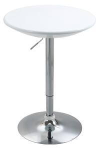 Tavolino da Bar Ø61x76-97 cm in Acciaio e ABS Bianco