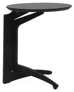 Tavolino Pieghevole da Salotto Ø43x51 cm in Legno Nero