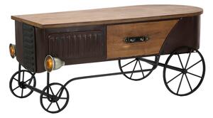 Tavolo da Caffé Old Style 124,5x61x50,5 cm Legno di Abete e MDF e in Ferro Marrone