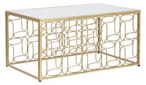 Tavolo da Caffé Bubbles 90x60x45 cm in Ferro e Specchio Oro e Argento