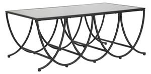Tavolo da Caffé Dark 100x60x40 cm in Ferro e Specchio Nero
