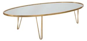 Tavolo da Caffé Mirror 160x76x40,5 cm in Ferro MDF e Specchio Oro