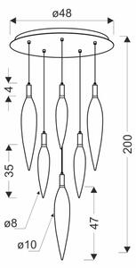 Lampadario su cavo NORDIC 11xG9/5W/230V nero