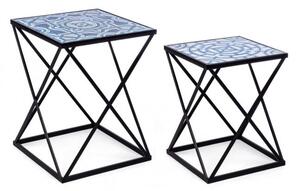Set 2 Tavolino Neapolis K24 in Metallo