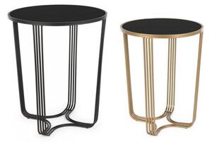 Set 2 Tavolino Afef Oro/Nero in Metallo