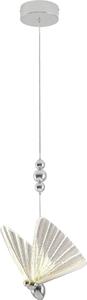 Lampada decorativa a sospensione a forma di farfalla in cromo, LED 8W con colore variabile MARIPOSA Light Prestige