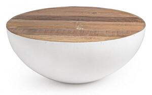 Tavolino Lancaster Bianco D90 in Legno Riciclato