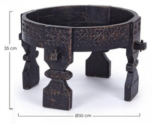 Tavolino Yasir Nero D50 Rotondo in Legno