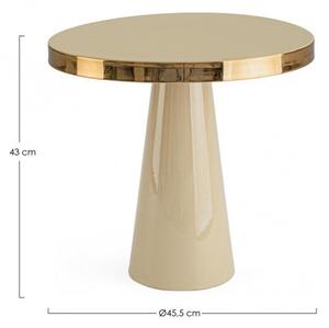 Tavolino Nandika Ivory D45.5 Rotondo in Acciaio