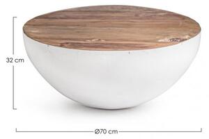 Tavolino Lancaster Bianco D70 in Legno Riciclato