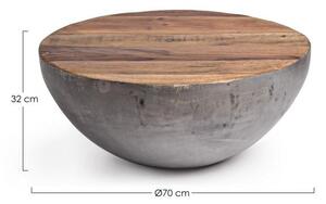 Tavolino Lancaster Grigio D70 in Legno Riciclato