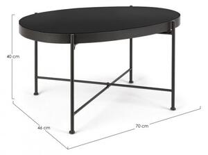 Tavolino Rashida Nero 70x46 in Metallo