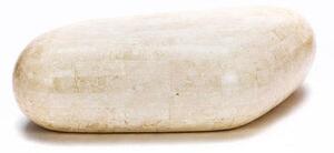 Tavolino da Salotto 98x52xH27 cm in Pietra fossile Sasso medium Beige