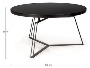Tavolino Zaira Nero D70 Rotondo in Metallo