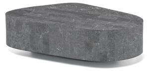 Tavolino da Salotto 52x100xH28 cm in Pietra fossile Trapezio Grigio