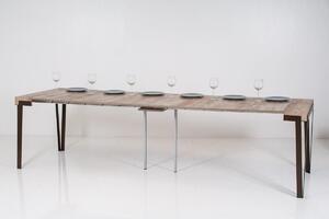 Consolle Allungabile in Legno e Ferro H77x40x90/300cm Itamoby Rio Bianco Frassino Argento Classica