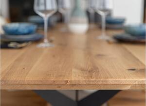 Tavolo moderno ovale in legno massello rovere e metallo nero 160x90 SISTINA: un capolavoro di design