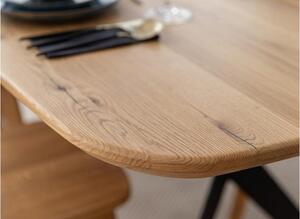 Tavolo moderno ovale in legno massello rovere e metallo nero 160x90 SISTINA: un capolavoro di design