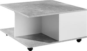 Tavolino design 70x70 cm grigio cemento / bianco | Wohnling