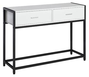 Consolle Fissa 120x34x81 cm in Truciolare e Acciaio Bianco e Nero