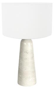 Lampada da tavolo - crema bianco - Travino - plastica metallo pietra tessile - Ø 30cm - E27 - 4553CR - Anne Lighting