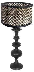 Lampada da tavolo - nero - Lyons - bambù legno - Ø 20cm - E27 - 3749ZW - Anne Lighting