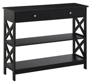 Consolle Ingresso 2 Cassetti 100x30,5x80 cm in MDF Nero