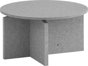 WOHNLING tavolino 60x60x33 cm grigio tavolino da divano in look cemento design moderno tavolino da salotto rotondo tavolino piccolo tavolino da salotto tavolino laterale