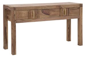 Console Elegant Sheesham 132x40x76 cm Legno e Ferro Naturale e Oro