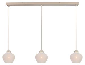 Lampada a sospensione - crema - Travino - lino metallo pietra - grande lampada da tavolo da pranzo - E27 - 4599CR - Anne Lighting
