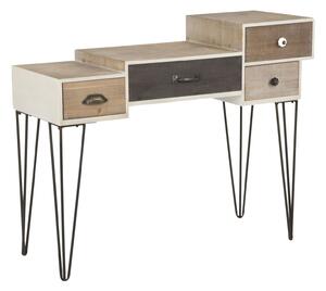 Console Raw 106x44x85 cm in Ferro e MDF Marrone e Nero