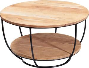 Tavolino 60x34,5x60 cm Tavolino in legno massiccio di acacia / metallo | Wohnling