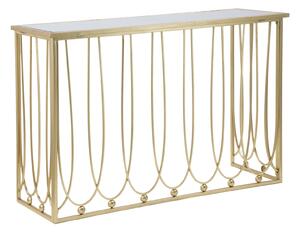 Console Amelie 120x43x80 cm in Ferro e Vetro Oro