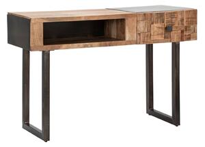 Console Mumbai 118x40x76 cm in Legno di Acacia e in Ferro Marrone e Nero