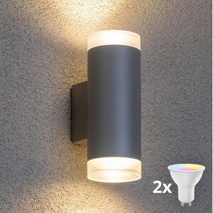 Brilagi - Applique da esterno LED RGBW MATERA 2xGU10/4,8W/230V grigio IP54