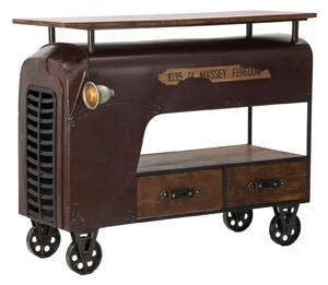 Console Old Style 111x60x89 cm Legno di Abete e in Ferro Marrone