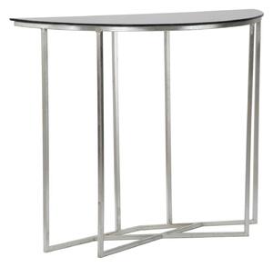 Console Oslo 100x40x80 cm in Ferro e Vetro Argento e Nero