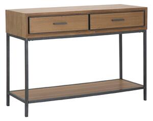 Console Malé 110x40x80 cm Legno di Abete e Impiallacciatura di frassino e MDF e in Ferro Marrone e Grigio
