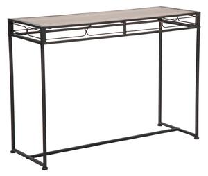 Console Essential 110x40x80 cm in Ferro e MDF Nero e Marrone