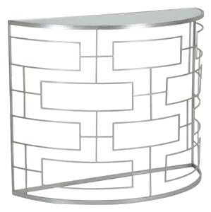 Console Ice 100x40x80 cm in Ferro MDF e Specchio Argento