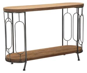 Console New Mexico 120x40x80 cm in Ferro e MDF Marrone e Grigio