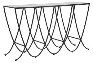 Console Dark 140x40x80 cm in Ferro e Specchio Nero