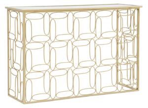 Console Bubbles 120x40x81 cm in Ferro e Specchio Oro e Argento