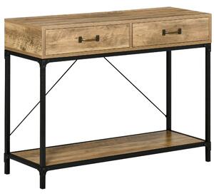 Consolle Fissa 100x35x76,5 cm in Metallo e Legno Marrone
