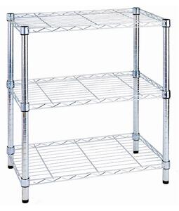 Scaffale in Acciaio Cromato 3 Ripiani 60x35x90 cm Fadi