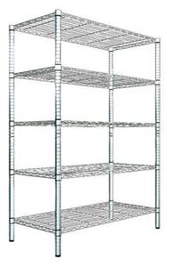 Scaffale in Acciaio Cromato 5 Ripiani 90x35x180 cm Fadi