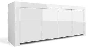 Credenza Mobile da Salotto 4 Porte 210x50x82cm TFT Amber Bianco Lucido